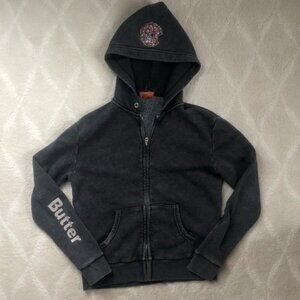 Girls Butter grey jacket with donuts emojis Size Large